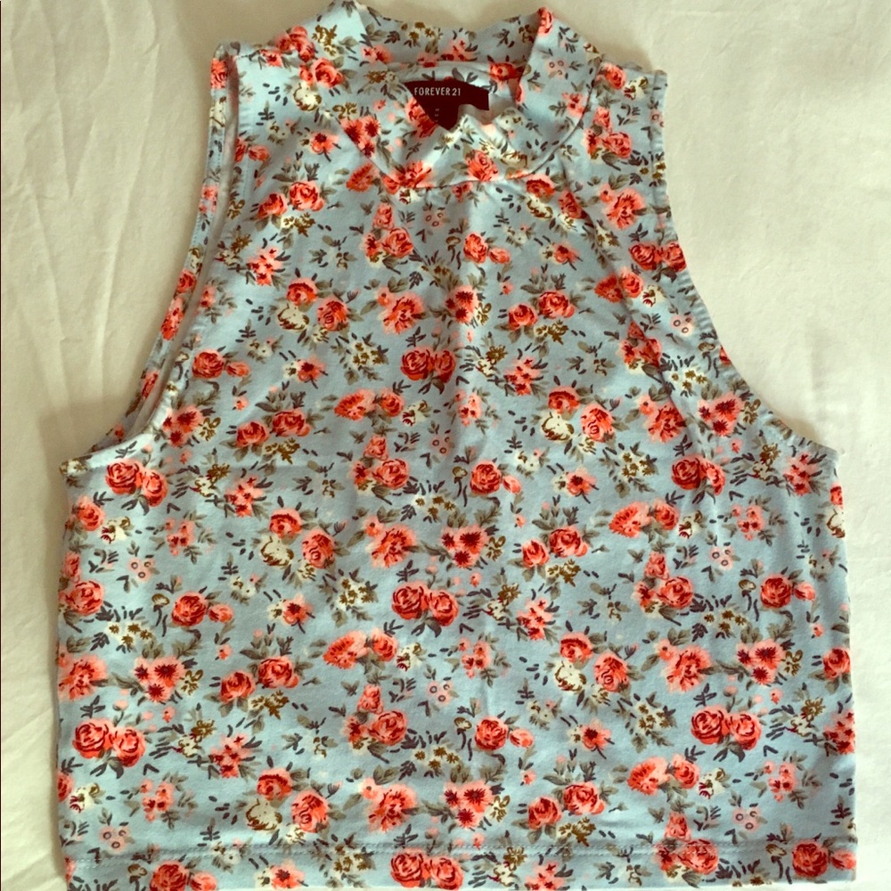 Forever 21 Womens Floral crop top